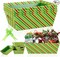 12 Pcs Christmas Baskets for Gift 8x10 Inch Empty Cardboard Baskets Bags Bulk with Handles DIY Gift Basket Market Tray Wine Basket for Xmas Gift Fill Giving(Stripe)